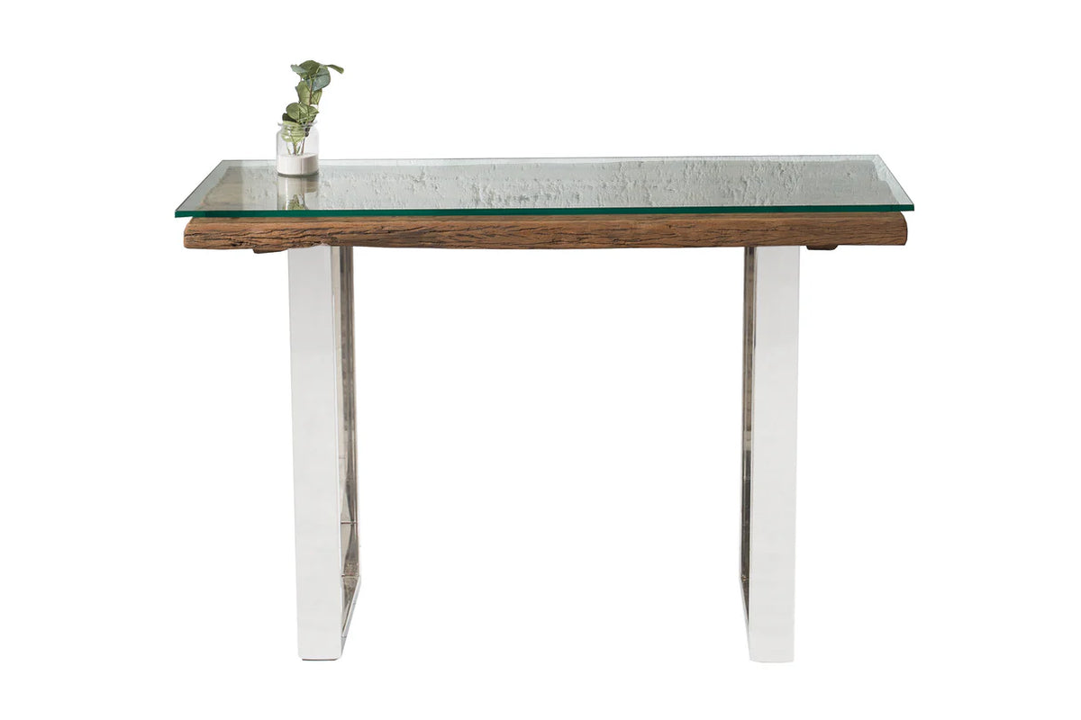 EUPHORIA BARRACUDA Console Table 120cm recycled solid teak wood w/o glass top