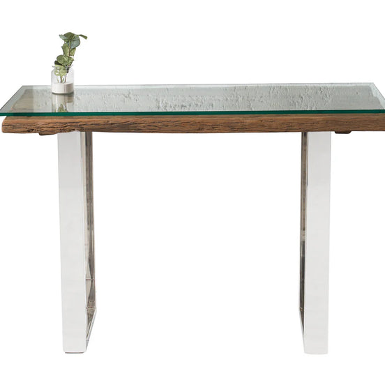 EUPHORIA BARRACUDA Console Table 120cm recycled solid teak wood w/o glass top
