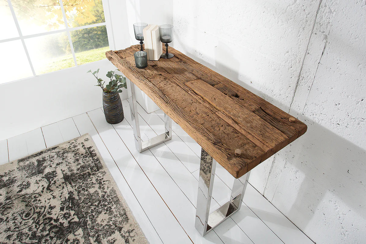 EUPHORIA BARRACUDA Console Table 120cm recycled solid teak wood w/o glass top