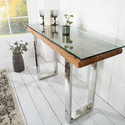 EUPHORIA BARRACUDA Console Table 120cm recycled solid teak wood w/o glass top