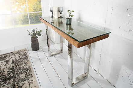 EUPHORIA BARRACUDA Console Table 120cm recycled solid teak wood w/o glass top