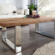 EUPHORIA BARRACUDA coffee table, 110 cm, recycled solid 40 mm teak wood, without glass top