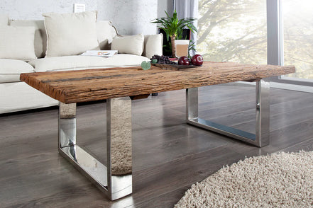 EUPHORIA BARRACUDA coffee table, 110 cm, recycled solid 40 mm teak wood, without glass top