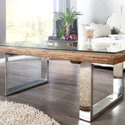 EUPHORIA BARRACUDA coffee table, 110 cm, recycled solid 40 mm teak wood, without glass top
