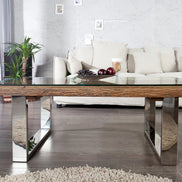 EUPHORIA BARRACUDA coffee table, 110 cm, recycled solid 40 mm teak wood, without glass top