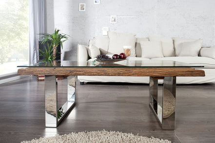EUPHORIA BARRACUDA coffee table, 110 cm, recycled solid 40 mm teak wood, without glass top