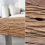 EUPHORIA BARRACUDA coffee table, 110 cm, recycled solid 40 mm teak wood, without glass top