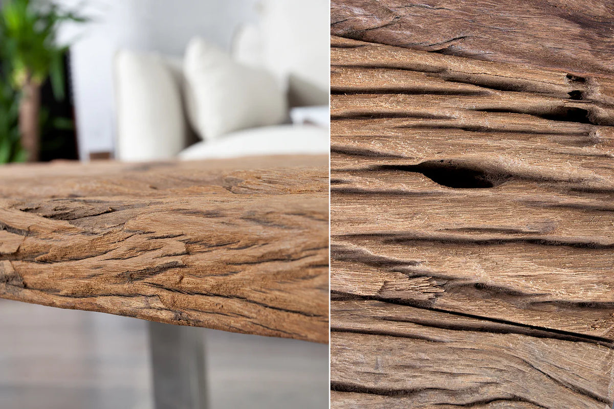 EUPHORIA BARRACUDA coffee table, 110 cm, recycled solid 40 mm teak wood, without glass top