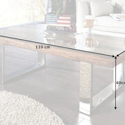 EUPHORIA BARRACUDA coffee table, 110 cm, recycled solid 40 mm teak wood, without glass top