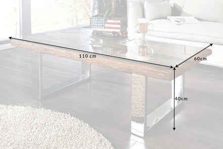 EUPHORIA BARRACUDA coffee table, 110 cm, recycled solid 40 mm teak wood, without glass top
