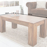 MAKASSAR coffee table 100cm sheesham wood