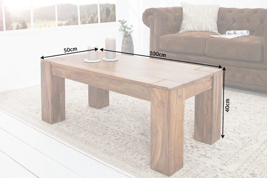 MAKASSAR coffee table 100cm sheesham wood