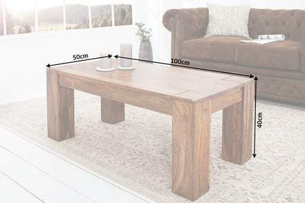 MAKASSAR coffee table 100cm sheesham wood