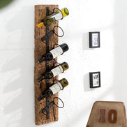 EUPHORIA BARRACUDA wall-mounted wine rack, 100cm, solid teak wood