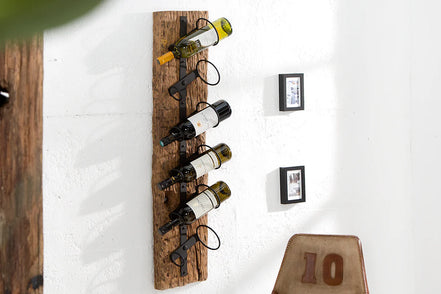 EUPHORIA BARRACUDA wall-mounted wine rack, 100cm, solid teak wood