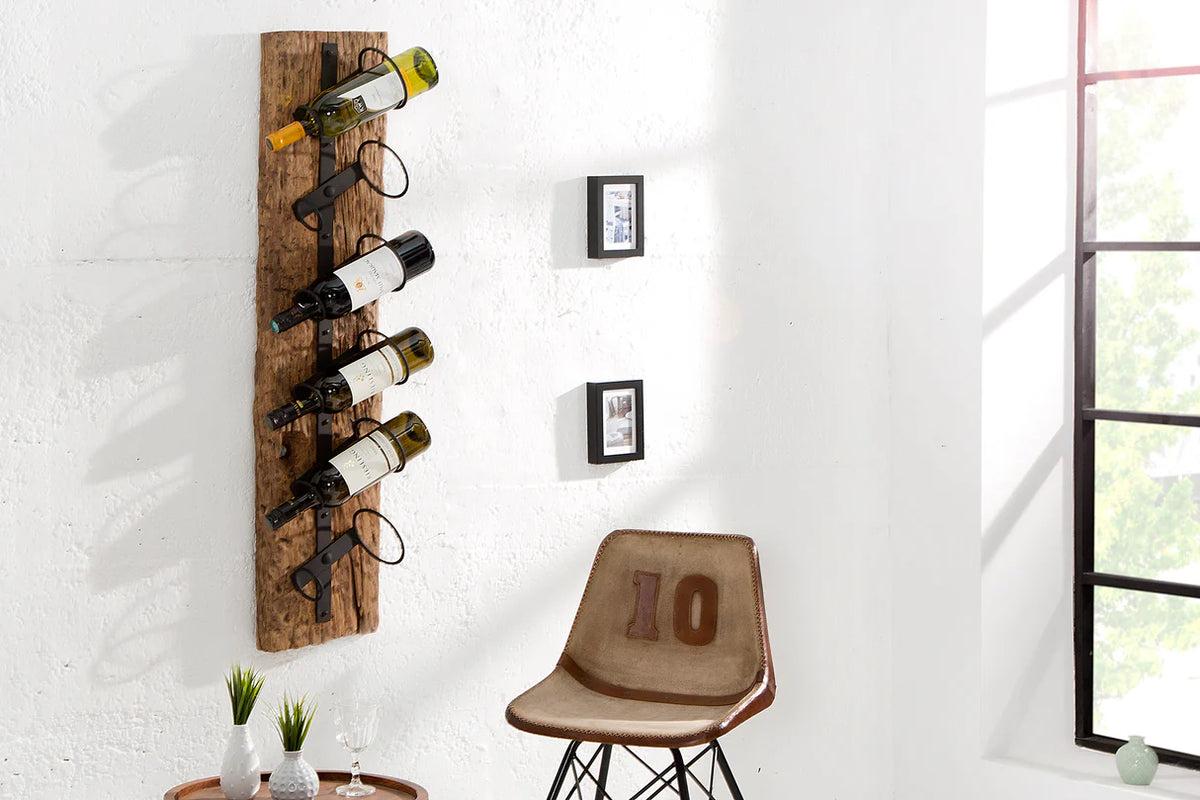 EUPHORIA BARRACUDA wall-mounted wine rack, 100cm, solid teak wood