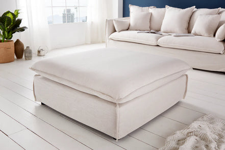 Lábtartó HEAVEN 100 cm texturált szövet linen natúr levehető huzat