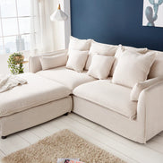 Lábtartó HEAVEN 100 cm texturált szövet linen natúr levehető huzat