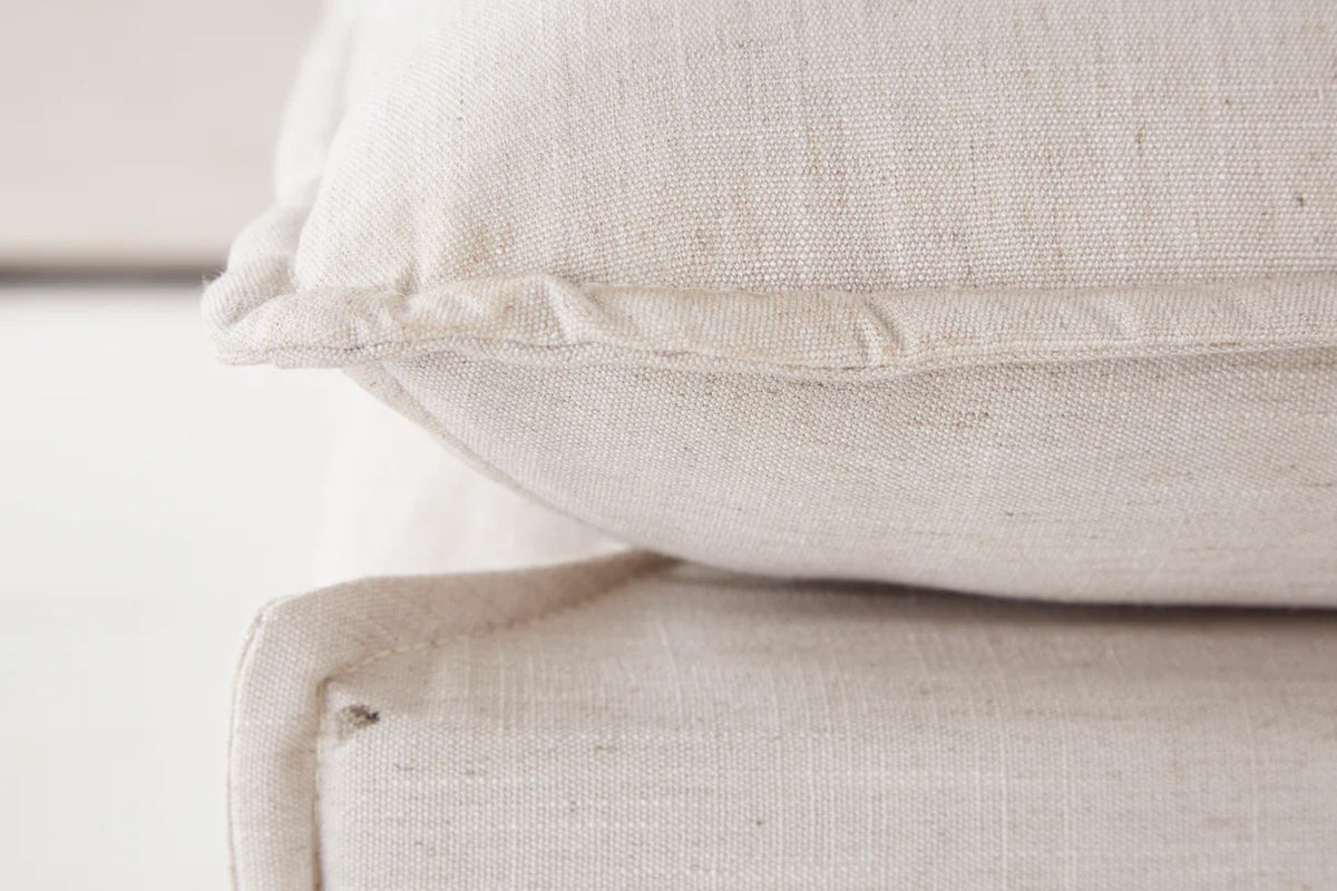 Lábtartó HEAVEN 100 cm texturált szövet linen natúr levehető huzat