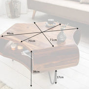 Coffee table ORGANIC LIVING 90cm sheesham wood