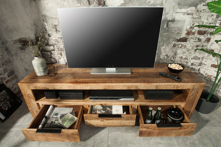 IRON CRAFT TV stand 170 cm industrial style mango wood natural