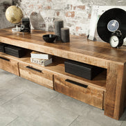 IRON CRAFT TV stand 170 cm industrial style mango wood natural