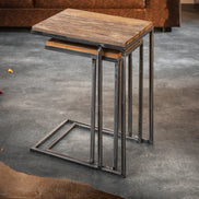 BARRACUDA side table set of 2 recycled wood