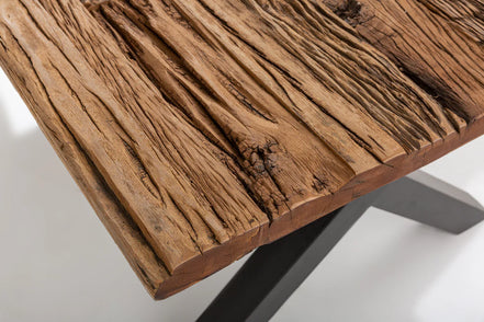 BARRACUDA dining table 220cm X-legs natural w/o glass top