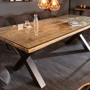 BARRACUDA dining table 220cm X-legs natural w/o glass top