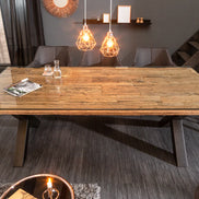 BARRACUDA dining table 220cm X-legs natural w/o glass top