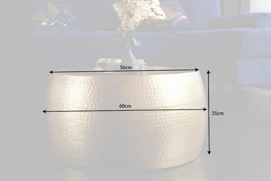 Dohányzóasztal ORIENT II 60 cm kalapált hatással arany