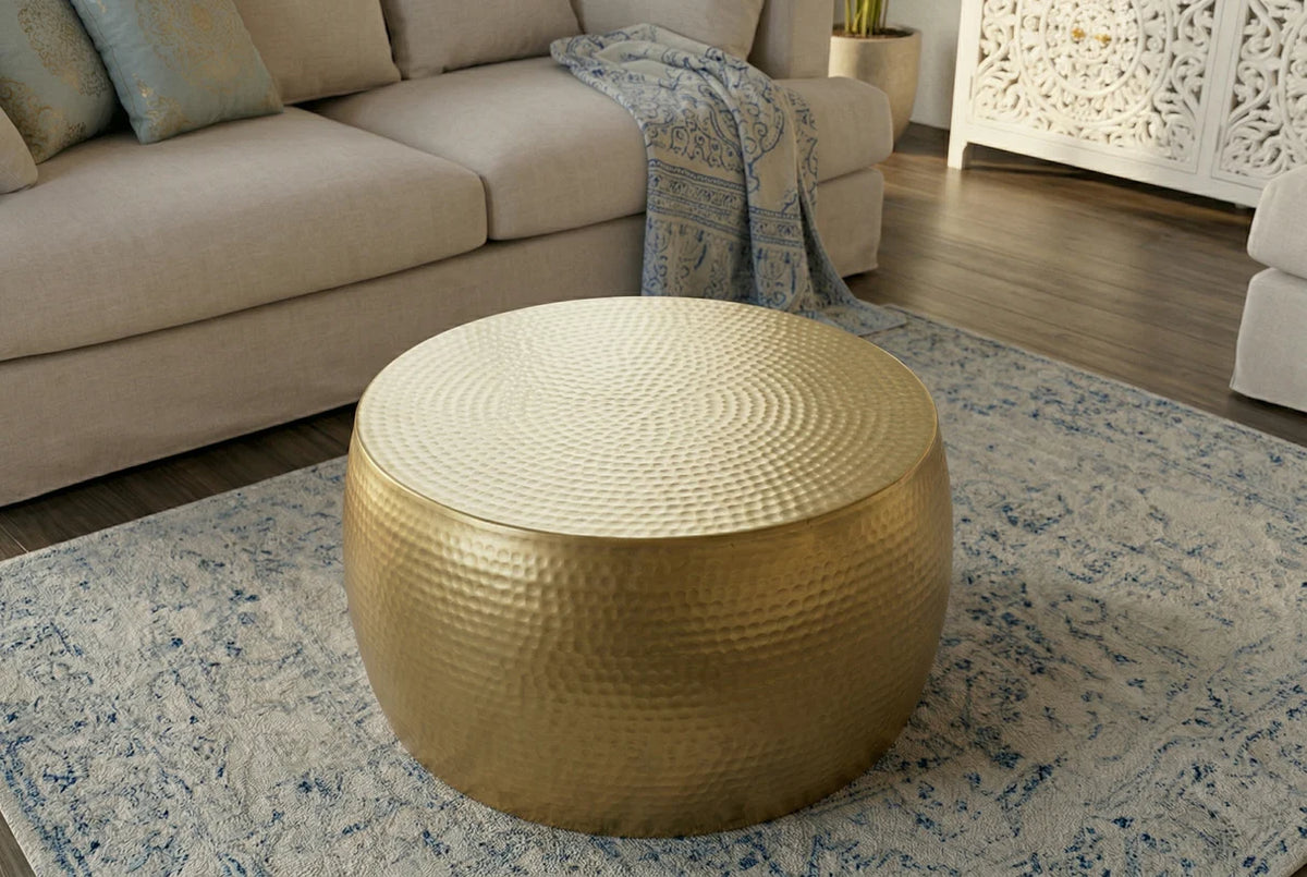 Dohányzóasztal ORIENT II 60 cm kalapált hatással arany