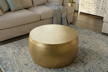 Dohányzóasztal ORIENT II 60 cm kalapált hatással arany