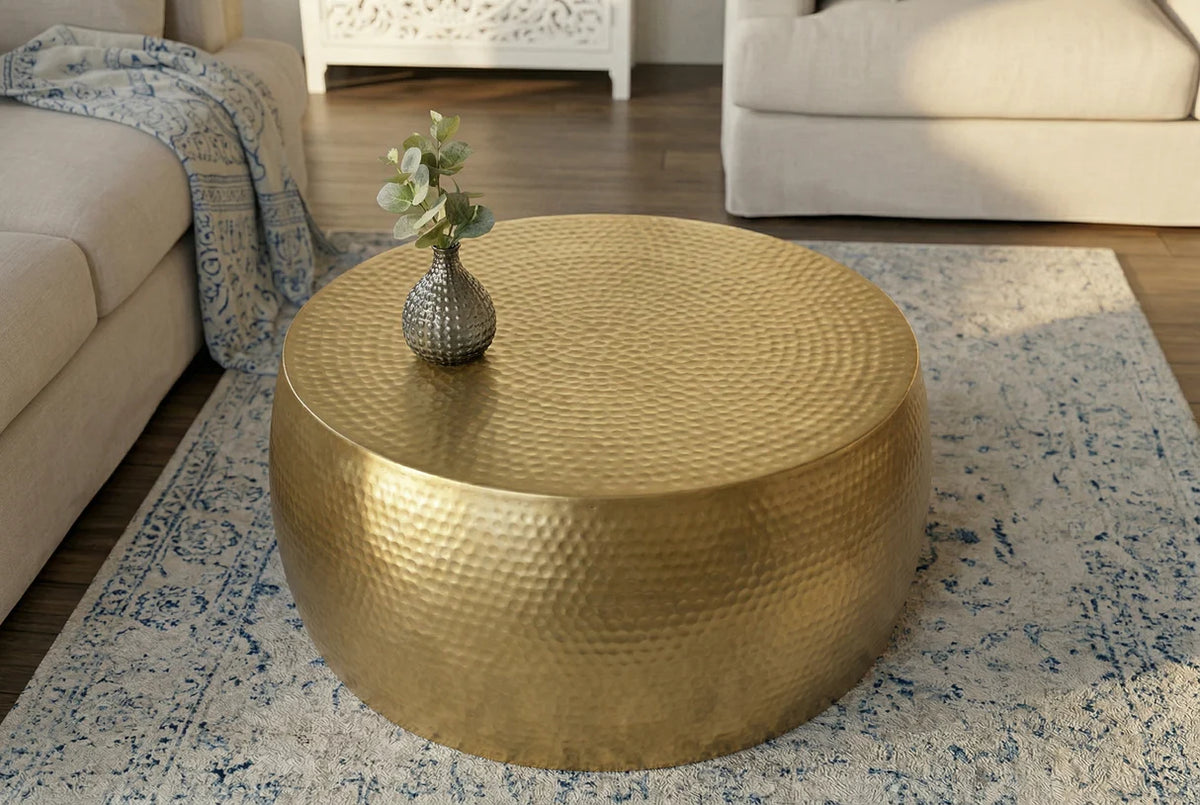 Dohányzóasztal ORIENT II 60 cm kalapált hatással arany