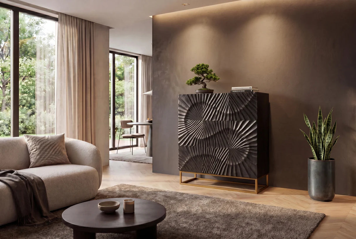 SCORPION Highboard 120cm 3D mango black