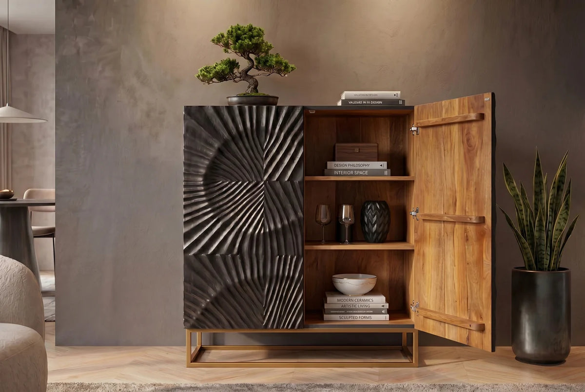 SCORPION Highboard 120cm 3D mango black
