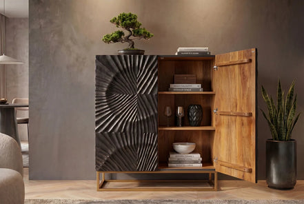 SCORPION Highboard 120cm 3D mango black