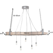 Függesztett lámpa BARRACUDA 152 cm 5 izzós újrahasznosított fa