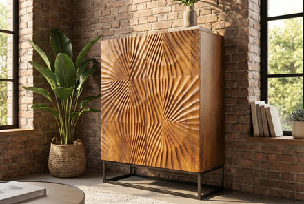 SCORPION highboard 120cm mango brown