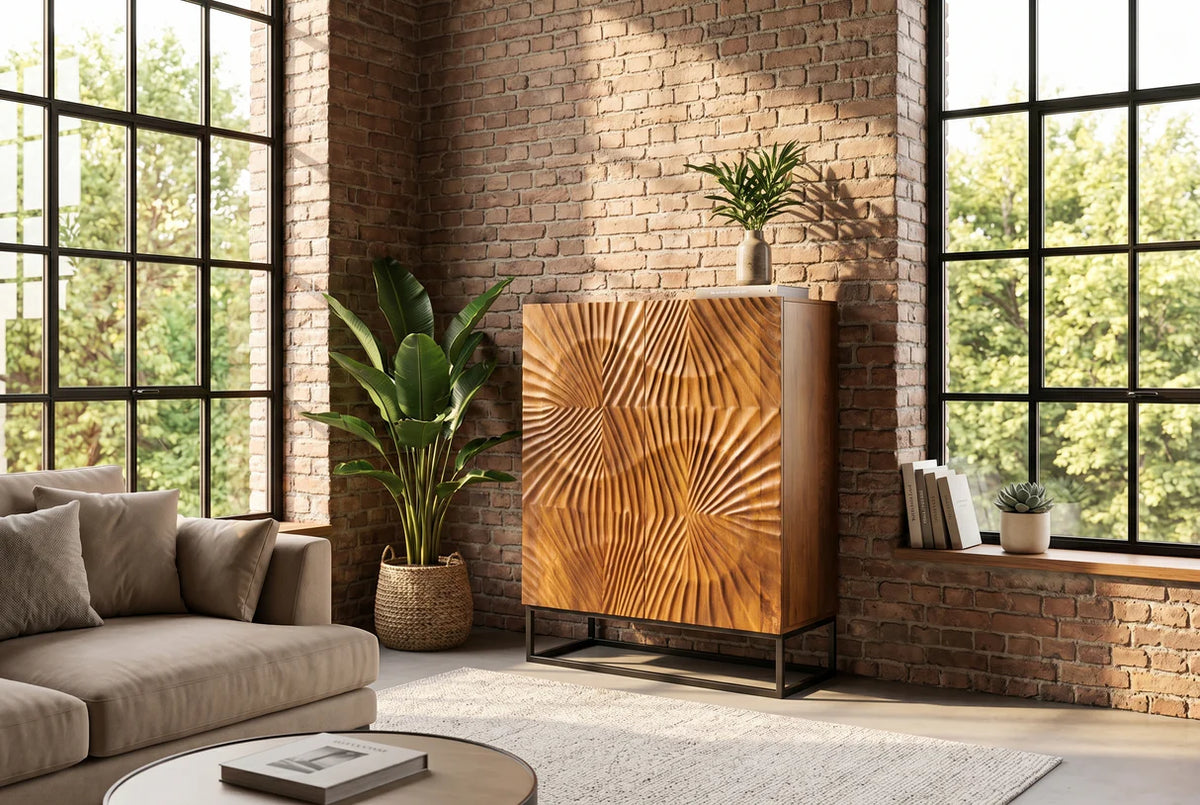 SCORPION highboard 120cm mango brown