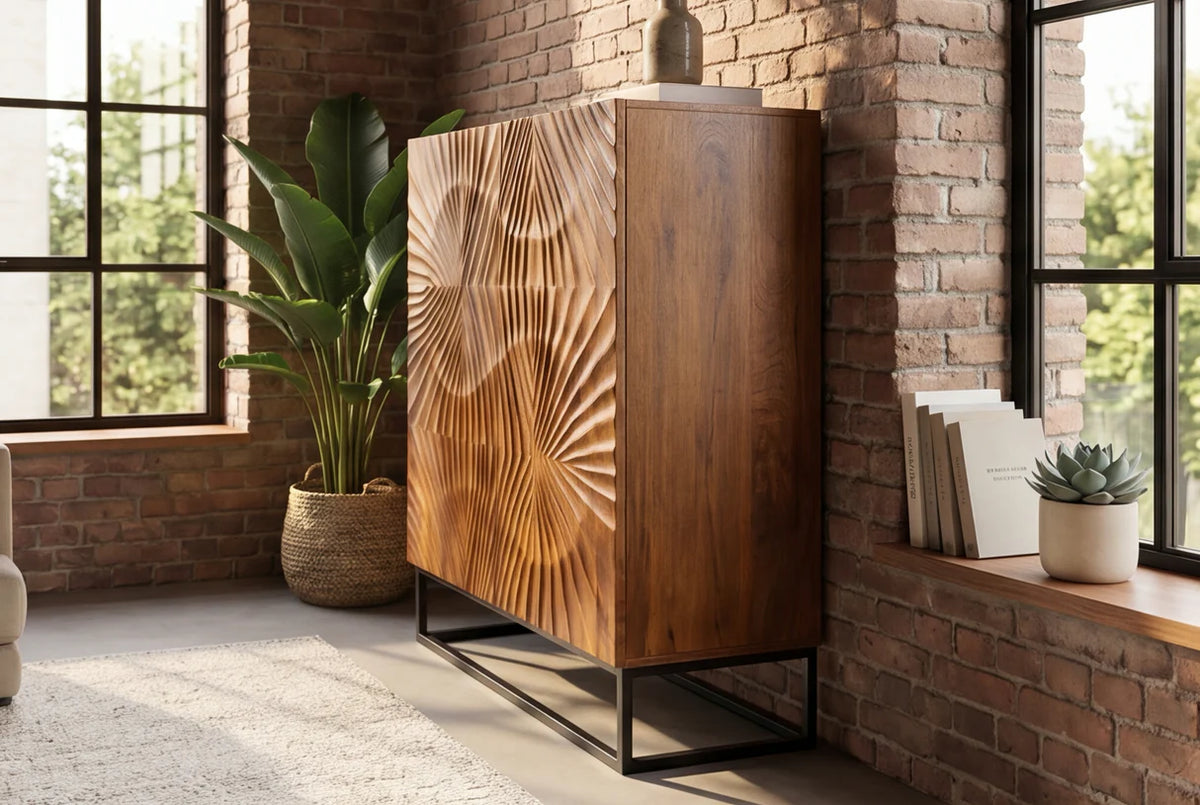SCORPION highboard 120cm mango brown