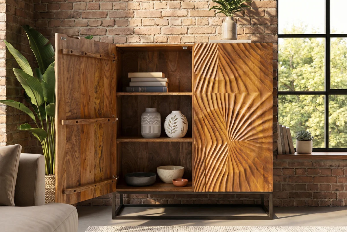 SCORPION highboard 120cm mango brown