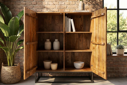 SCORPION highboard 120cm mango brown