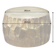 Dohányzóasztal ORGANIC ORIENT 70 cm kalapált hatással arany