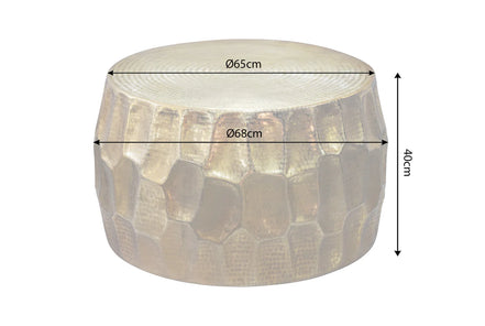 Dohányzóasztal ORGANIC ORIENT 70 cm kalapált hatással arany