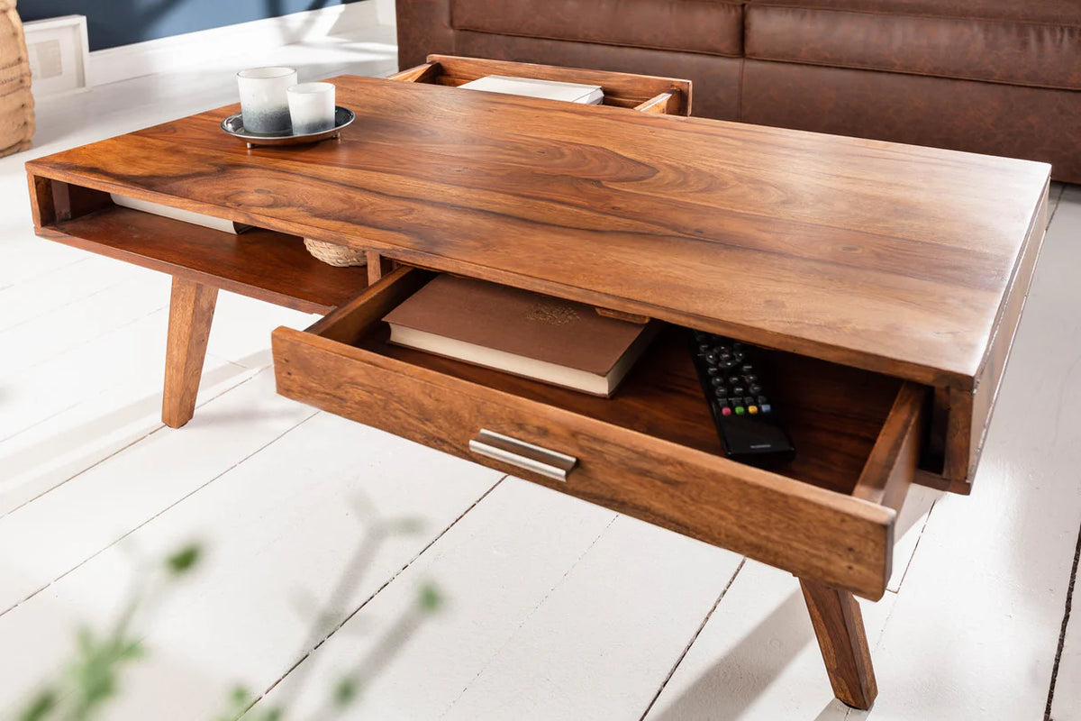 Coffee table RETRO 100cm sheesham wood