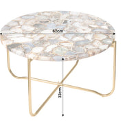 NOBLE coffee table 62cm agate blue white
