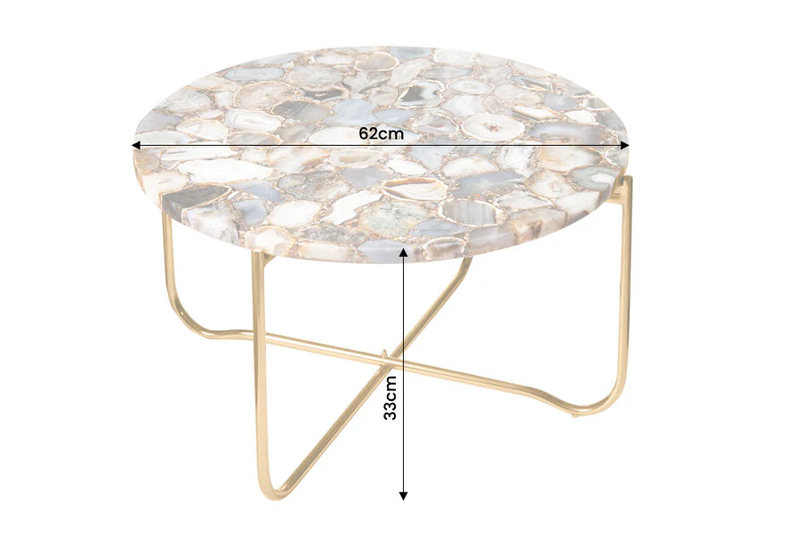 NOBLE coffee table 62cm agate blue white