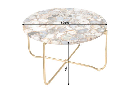 NOBLE coffee table 62cm agate blue white