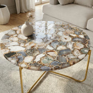 NOBLE coffee table 62cm agate blue white